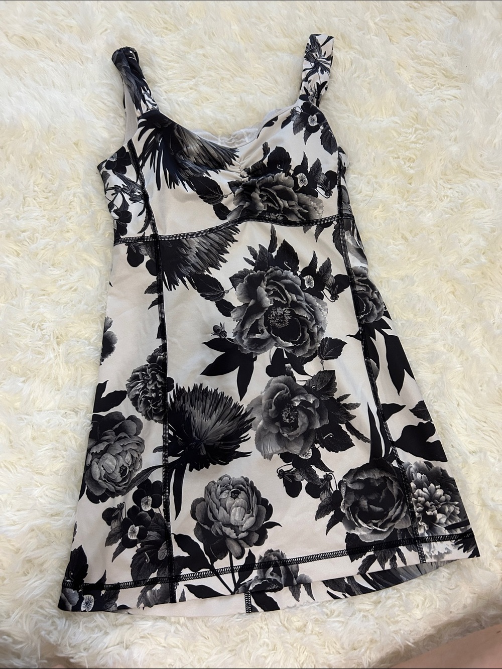 lululemon athletica Black & White Floral Tank Top